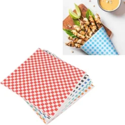 240 ark rutiga, torra, vaxade delikatesspapper, fettbeständiga matkorgsinlägg, delikatesspapper, vaxade pappersark för smörgåsar