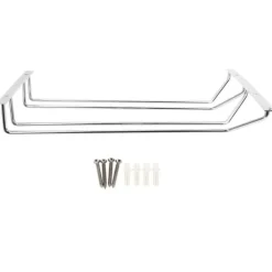 Vinglashängen-35 cm dubbelradig vinglashållare i rostfritt stål, hängande hylla för bar, kök