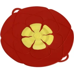 Skållock-28 cm överfyllningsskyddande dammtät spillstopp silikon kastrulllock kök matlagningsverktyg röd