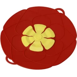 Skållock-28 cm överfyllningsskyddande dammtät spillstopp silikon kastrulllock kök matlagningsverktyg röd