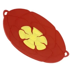 Skållock-28 cm överfyllningsskyddande dammtät spillstopp silikon kastrulllock kök matlagningsverktyg röd