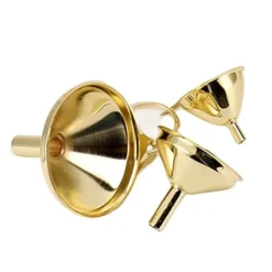 3 delar guldfärgad trattsats i rostfritt stål köksolja flytande metall för konservering köksredskap