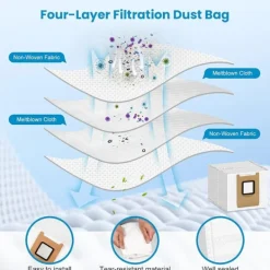 Dammsugartillbehör-17 Delars Tillbehörssats Kompatibel med Eufy RoboVac E28 Omni/E25 Omni - Huvudborstar, Sidoborstar, Dammpåsar