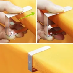 Dukclips & -Vikter-8 dukhållare - rostfritt stål, silverfärgade - 4 cm