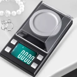Köksvågar-0,001 g hög precision bärbar mini LCD digital elektronisk våg för viktning av smycken, guldpiller 100 g/0,001 g