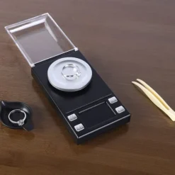 Köksvågar-0,001 g hög precision bärbar mini LCD digital elektronisk våg för viktning av smycken, guldpiller 100 g/0,001 g