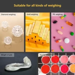 Köksvågar-0,001 g hög precision bärbar mini LCD digital elektronisk våg för viktning av smycken, guldpiller 100 g/0,001 g