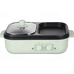 Elektriska Stekpannor & Wokar-2 i 1 Elektrisk Multikokare, Justerbar Temperaturkontroll, Stilren Design,EU, Grön