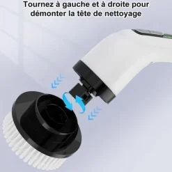7 i 1 elektrisk rengöringsborste - kraftfull rengöring - dubbel hastighet med förlängningsarm för kök, bil, kakel,