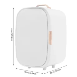 12 L mini sminkkyl, kosmetikkyl med kyl- och värmefunktion, för hem och bil, elfenbensfärgad