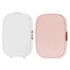 12 L mini sminkkyl, kosmetikkyl med kyl- och värmefunktion, för hem och bil, elfenbensfärgad