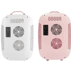 12 L mini sminkkyl, kosmetikkyl med kyl- och värmefunktion, för hem och bil, elfenbensfärgad