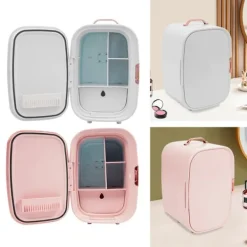 12 L mini sminkkyl, kosmetikkyl med kyl- och värmefunktion, för hem och bil, elfenbensfärgad