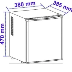 25 liters kylskåp Svart tyst termoelektronisk utan kompressor Frigobar Mini Kylskåp Frigo-Bar - 38x38,5x47 cm - Klass é