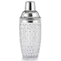 Drinkshakers & Drinkverktyg-385 ml Cocktail Shaker vävd textur glas + lock i rostfritt stål Cup