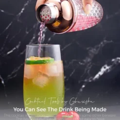 Drinkshakers & Drinkverktyg-385 ml Cocktail Shaker vävd textur glas + lock i rostfritt stål Cup