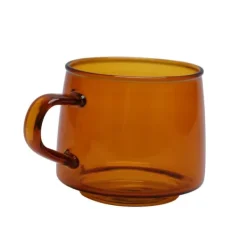 Kaffe- & Teserviser-350 ml kaffekopp i glas Kristall kaffemugg med handtag hög temperaturbeständighet för hem och CafeAmber