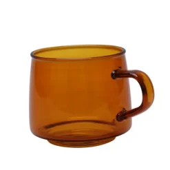 Kaffe- & Teserviser-350 ml kaffekopp i glas Kristall kaffemugg med handtag hög temperaturbeständighet för hem och CafeAmber