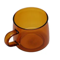 Kaffe- & Teserviser-350 ml kaffekopp i glas Kristall kaffemugg med handtag hög temperaturbeständighet för hem och CafeAmber