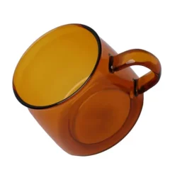 Kaffe- & Teserviser-350 ml kaffekopp i glas Kristall kaffemugg med handtag hög temperaturbeständighet för hem och CafeAmber