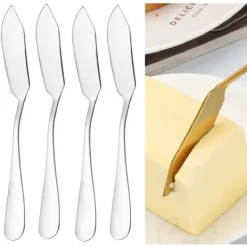 4 Pack Smörknivar i Rostfritt Silverglas . Smörkniv