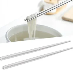 Matbestick-1 par ätpinnar i 304 rostfritt stål ätpinnar porslin bestick kökstillbehör 17,5 cm