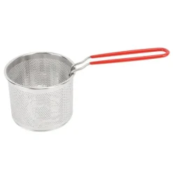 Durkslag & Silar-304 pommes friteskorg i rostfritt stål Multifunktionell högtemperaturbeständig rund friteringskorg nätpotatisredskap 14 cm / 5.51in