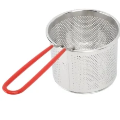 Durkslag & Silar-304 pommes friteskorg i rostfritt stål Multifunktionell högtemperaturbeständig rund friteringskorg nätpotatisredskap 14 cm / 5.51in