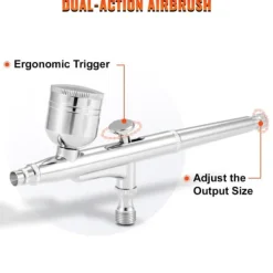 0-30 psi dubbelverkande airbrush kit för snacks/tårtdekorering, 3 lägen, bekväm automatisk start/stopp, effektiv olje- och vattenfiltrering