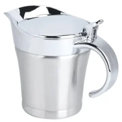 Såsbehållare-304 rostfritt stål dubbelskiktsisolering smaksatt såsgryta såsbåt serveringskanna köksredskap 450ml