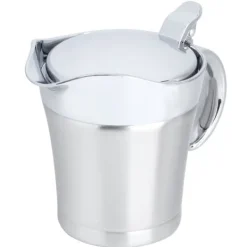 Såsbehållare-304 rostfritt stål dubbelskiktsisolering smaksatt såsgryta såsbåt serveringskanna köksredskap 450ml