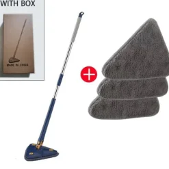 360° roterbar triangelmopp för effektiv golvrengöring Justerbart handtag Hem Fönsterrengöringsverktyg