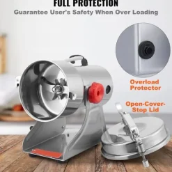 25000 RPM 40-200 mesh 700 g kapacitet multifunktionell elektrisk spannmålskvarn av svängtyp, säker design