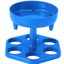 Vinflaskhållare-6 Shotglas Dispenser Hållare Roterande Spritdispenser Vinställ Hylla Festtillbehör Blå