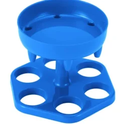 Vinflaskhållare-6 Shotglas Dispenser Hållare Roterande Spritdispenser Vinställ Hylla Festtillbehör Blå