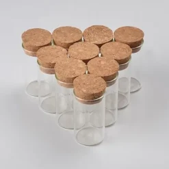 20 st 15 ml liten 30 * 40 mm transparent glasflaska kork tom hantverk dekorativ flaska mat saffransburk liten flaskburk