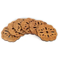 Glasunderlägg-6 st bambuunderlägg tekoppunderlägg skållningsskydd värmeisoleringsdyna teceremonitillbehör (typ 2)