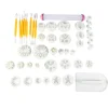 46 st Blomma Fondant Kaka Sockerpyssel Dekoreringskit Utstickare Verktyg Form Set