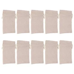 10 st bomullslinnepåse Liten förvaringsväska med dragsko 9 X 6,7 tum Återanvändbar förvaringspåse för brödblommor