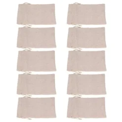 10 st bomullslinnepåse Liten förvaringsväska med dragsko 9 X 6,7 tum Återanvändbar förvaringspåse för brödblommor