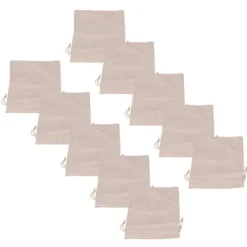 10 st bomullslinnepåse Liten förvaringsväska med dragsko 9 X 6,7 tum Återanvändbar förvaringspåse för brödblommor