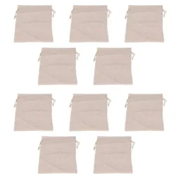 10 st bomullslinnepåse Liten förvaringsväska med dragsko 9 X 6,7 tum Återanvändbar förvaringspåse för brödblommor
