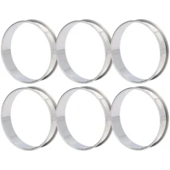 6 st Crumpet-ringar Dubbel volym Enkel urtagning DIY rostfritt stål Engelska muffinsringar för mattillverkningsverktyg 10 cm / 3,9 tum