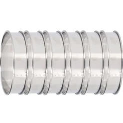 6 st Crumpet-ringar Dubbel volym Enkel urtagning DIY rostfritt stål Engelska muffinsringar för mattillverkningsverktyg 10 cm / 3,9 tum