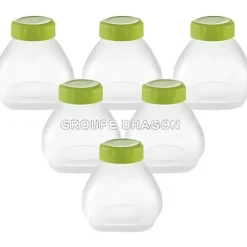 6 st Drickyoghurtflaskor - SEB - För yoghurttillverkare - Grön