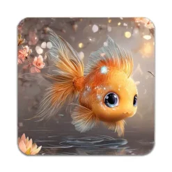 Glasunderlägg-4 ST Fisk Guldfisk Underlägg