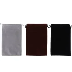 3 st flockande tyg dragskopåse dammtät förvaringspåse för smycken present godis telefon