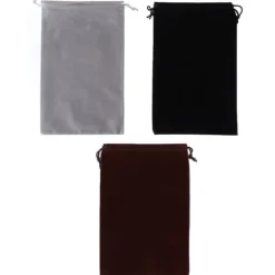 3 st flockande tyg dragskopåse dammtät förvaringspåse för smycken present godis telefon