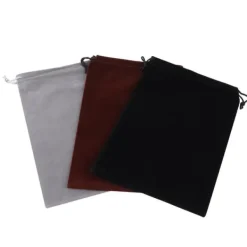 3 st flockande tyg dragskopåse dammtät förvaringspåse för smycken present godis telefon