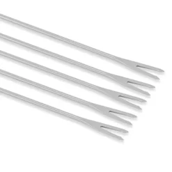 Fondueset-6 st fonduegafflar i rostfritt stål Ostfonduepinnar Smore-pinnar med trähandtag Värmebeständig för chokladost